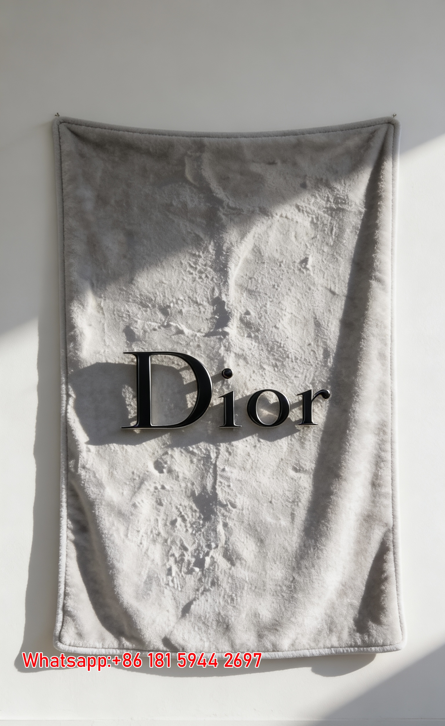 Dior Minimalist Logo Textured Flannel Blanket Throw Sofa Decor D118